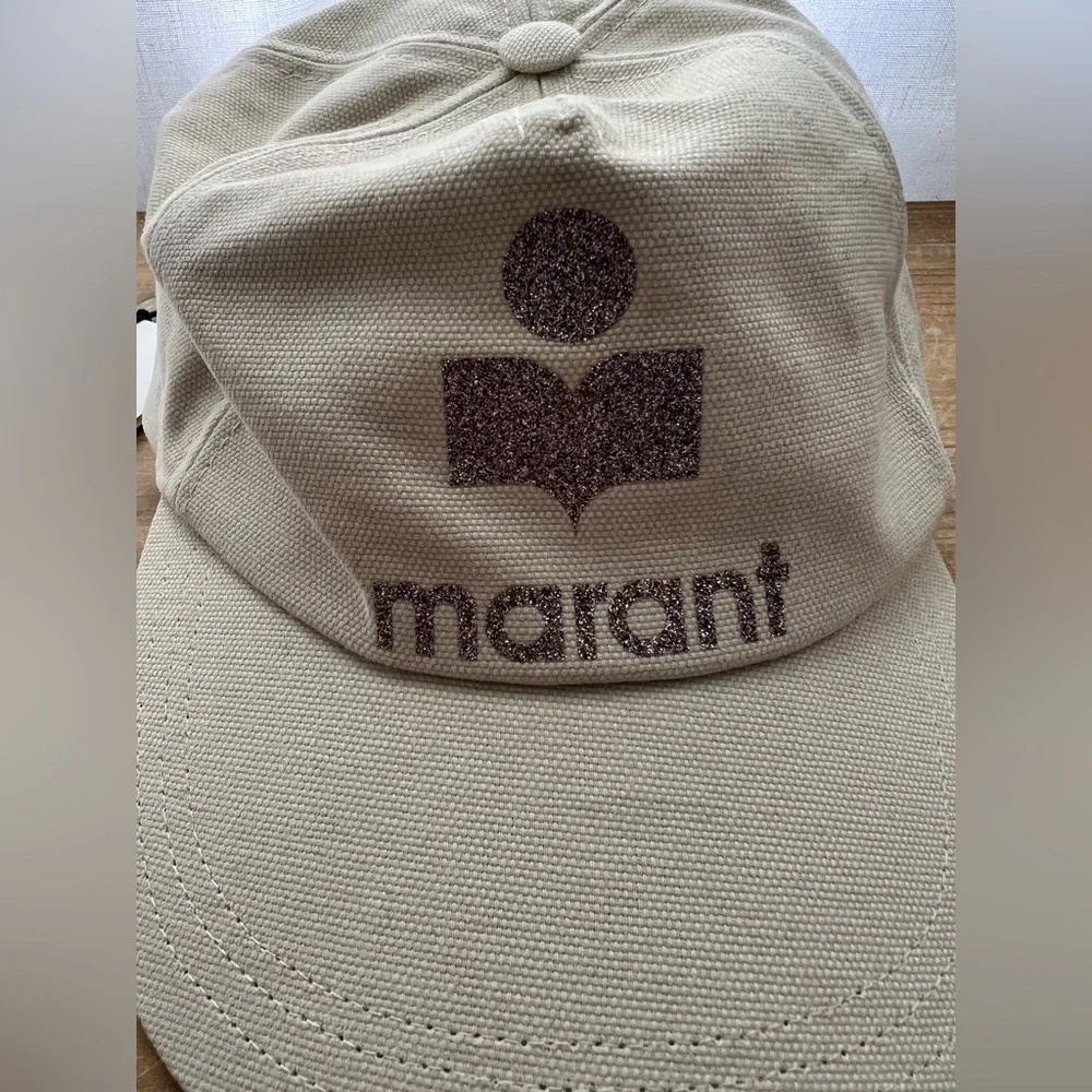 Isabel Marant The Tyron baseball cap in beige with glitter multicolor New